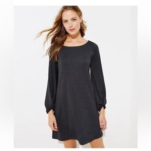 Loft Women's Gray Twist Cuff Knit Swing Dress. Size S